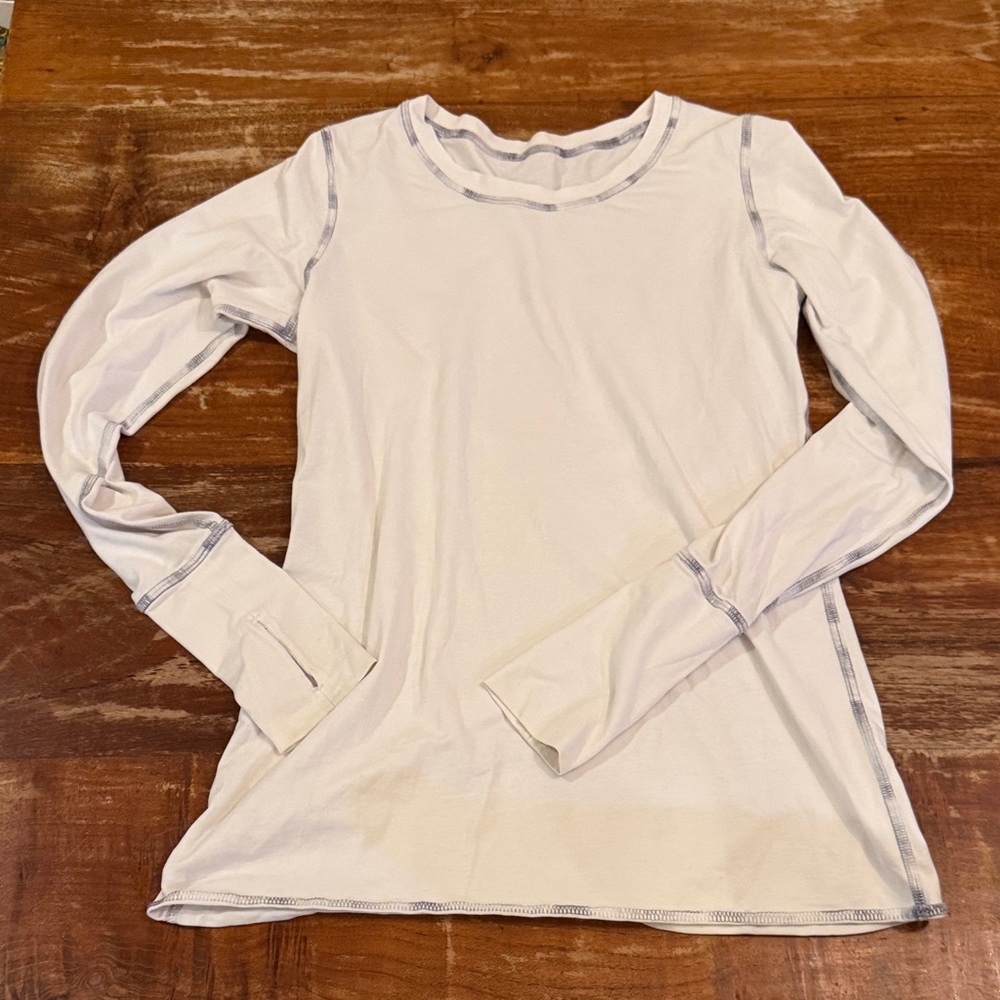 lululemon athletica Cream Long Sleeve Tee